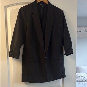 INC International Concepts Black Blazer with 3/4 Sleeves